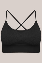 Geo Strappy Sports Bra - Black-Araa Active