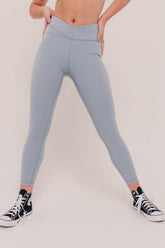 Flex Crossed Waistband Leggings - Light Blue-Araa Active