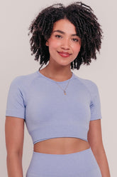 Sena Short Sleeve Top - Blue-Araa Active