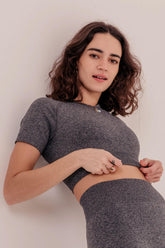 Sena Short Sleeve Top - Charcoal-Araa Active