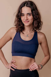 Angel Racerback Sports Bra - Dark Blue-Araa Active