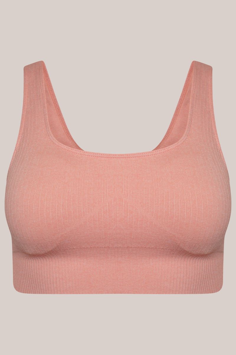 Studio Ribbed Sports Bra - Pink-Araa Active