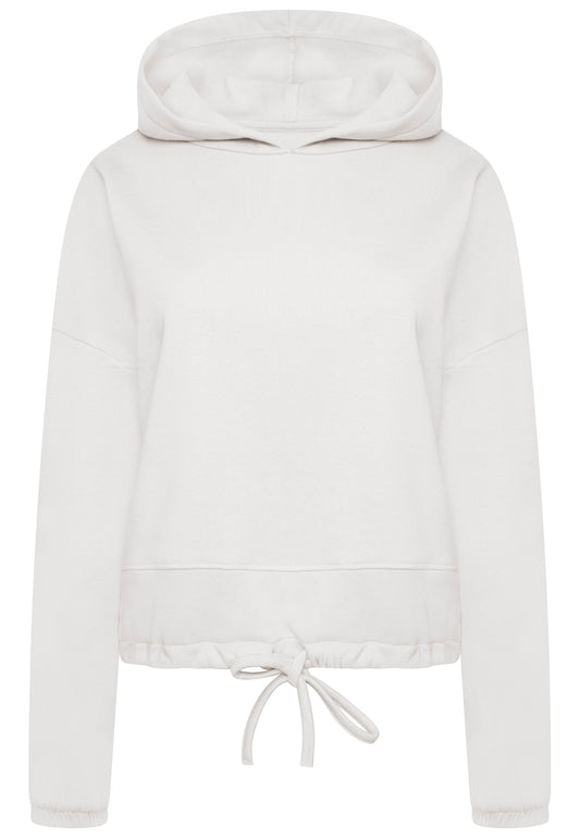 Ava Cropped Oversized Hoodie - White-Araa Active