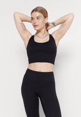 Dine Racerback Sports Bra - Black-Araa Active