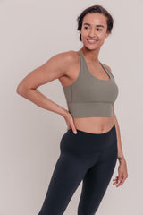 Anna Strappy Sports Bra - Khaki-Araa Active