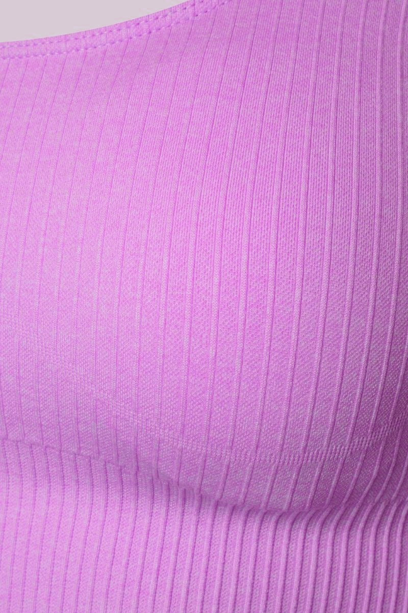 Studio Ribbed Sports Bra - Purple-Araa Active