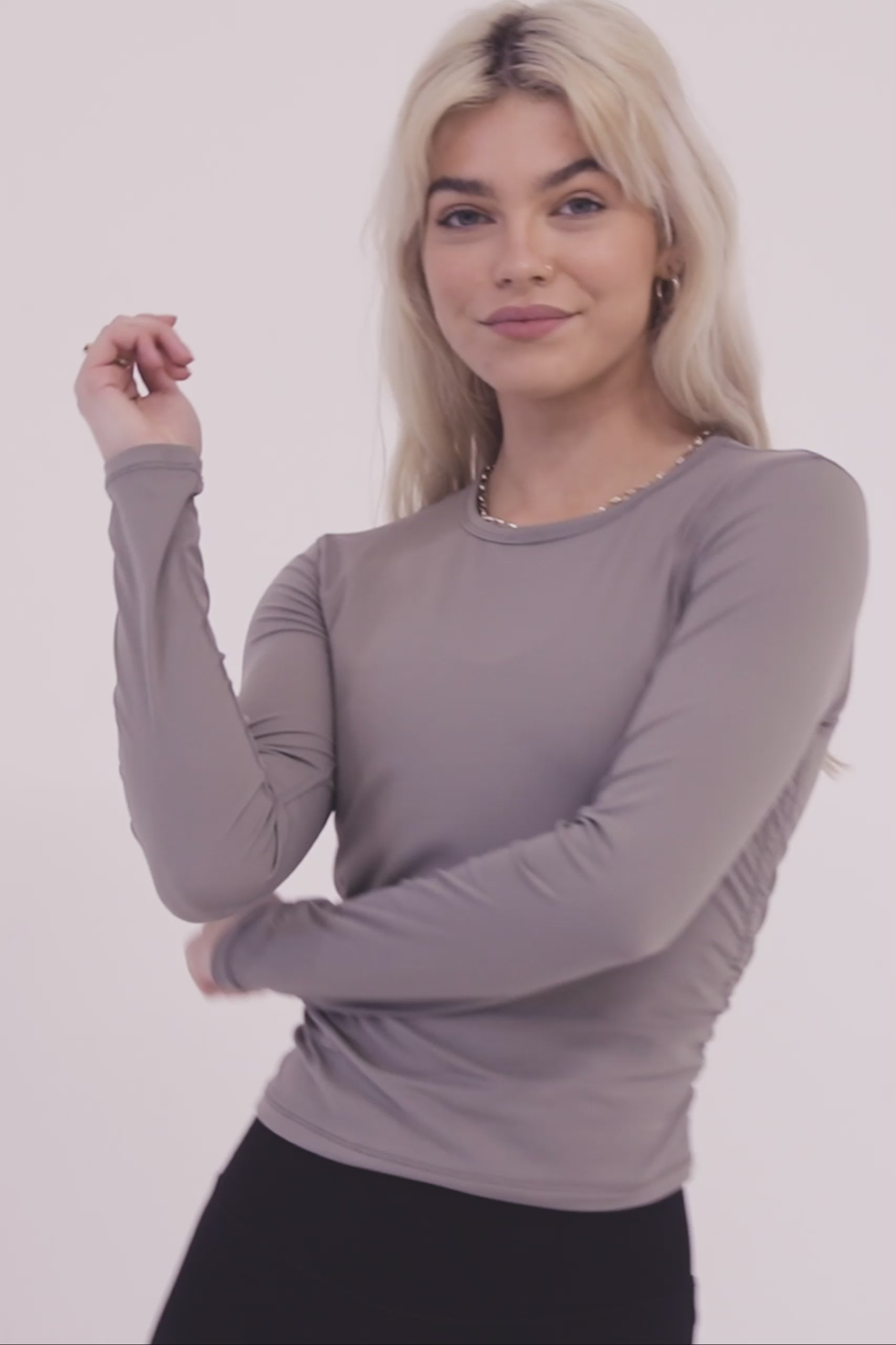 Stella Long Sleeve Top - Light Khaki