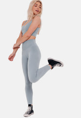 Tuscan High-Rise Leggings - Light Blue-Araa Active