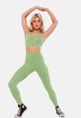 Tuscan High-Rise Leggings - Light Green-Araa Active