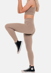 Tuscan High-Rise Leggings - Tan-Araa Active