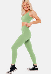 Tuscan High-Rise Leggings - Light Green-Araa Active