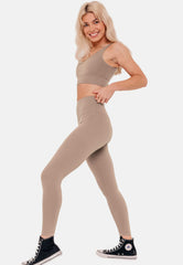 Tuscan High-Rise Leggings - Tan-Araa Active