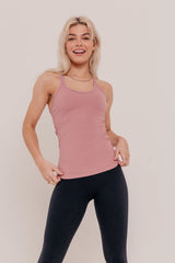 Aura Racerback Top - Dusty Pink-Araa Active