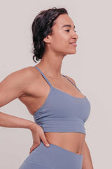 Fit Racerback Sports Bra - Blue-Araa Active