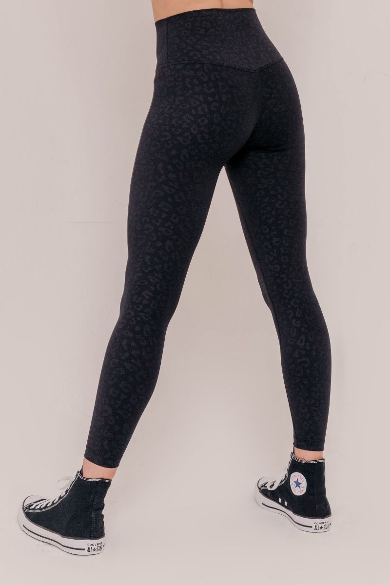 Elsa Black Leopard Print Leggings - Black Leopard-Araa Active