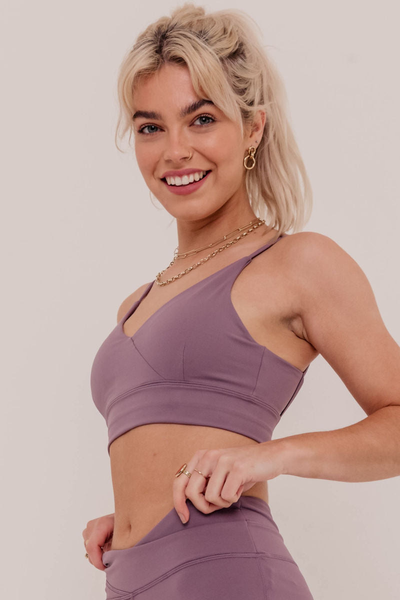 Flex Sports Bra - Purple-Araa Active