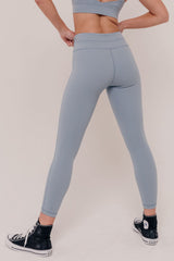 Flex Crossed Waistband Leggings - Light Blue-Araa Active