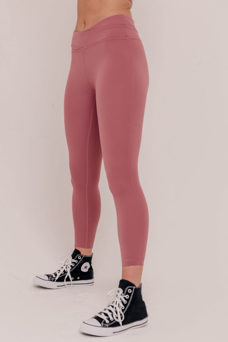 Flex Crossed Waistband Leggings - Pink-Araa Active