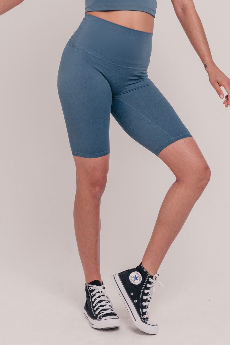 Kama Bicycle Shorts - Blue-Araa Active