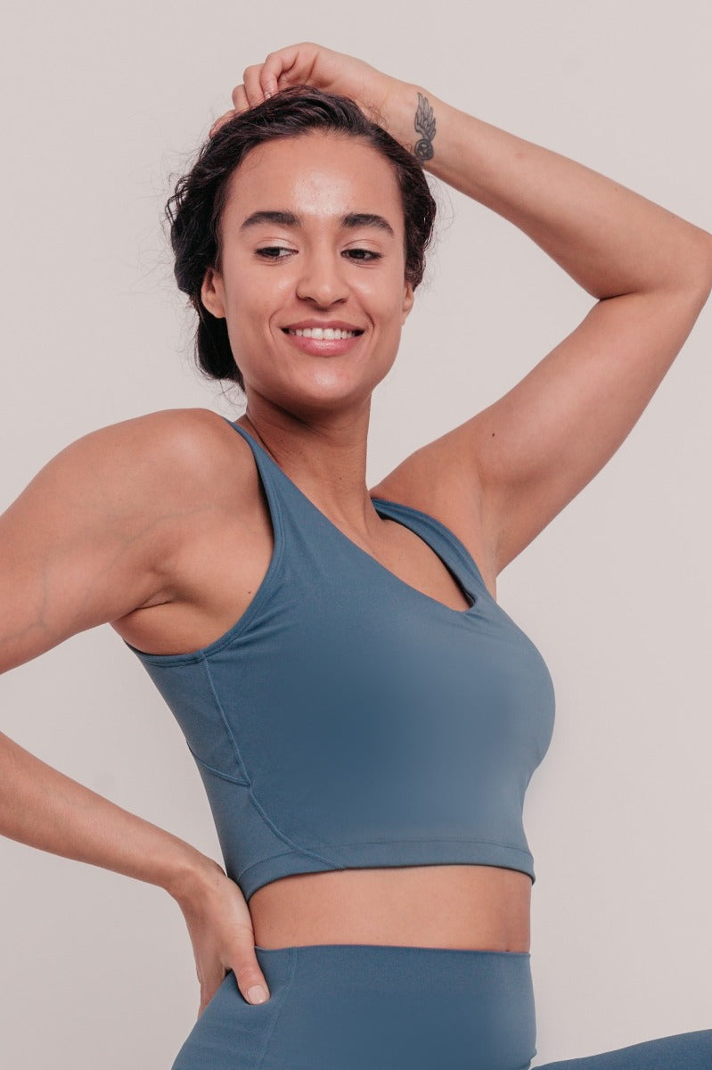 Kama U-Cut Sports Bra - Blue-Araa Active