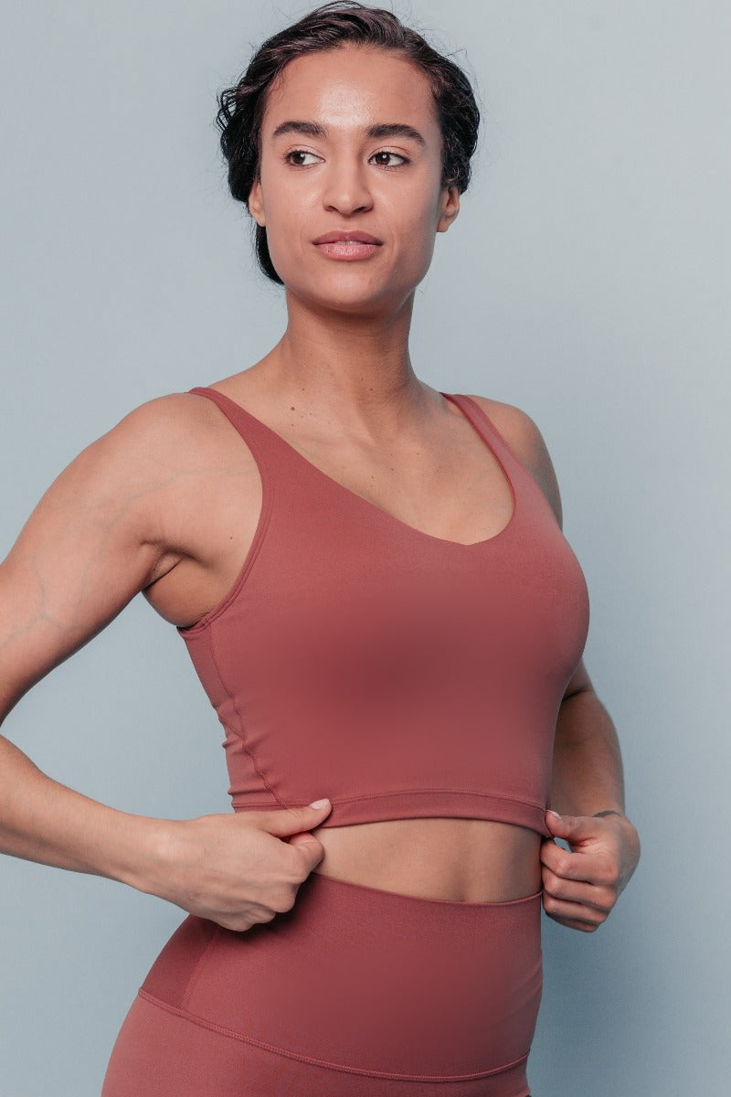 Kama U-Cut Sports Bra - Bronze-Araa Active