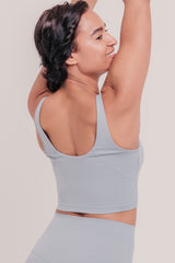 Kama U-Cut Sports Bra - Light Blue-Araa Active