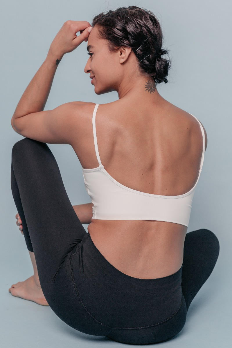 Lara Low Cut Sports Bra - White-Araa Active