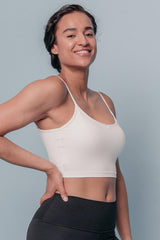 Lara Low Cut Sports Bra - White-Araa Active