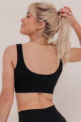 Rosa Ribbed Sports Bra - Black-Araa Active