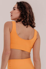 Rosa Ribbed Sports Bra - Yellow-Araa Active