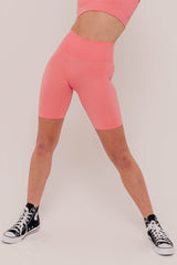 Rosa Ribbed Bicycle Shorts - Pink-Araa Active