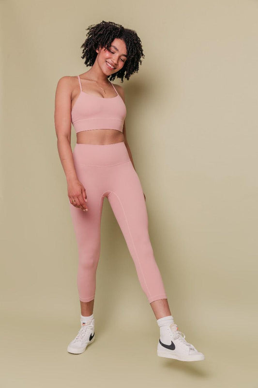 Nimble + High Rise 7/8 Leggings In Dusty Pink Feather