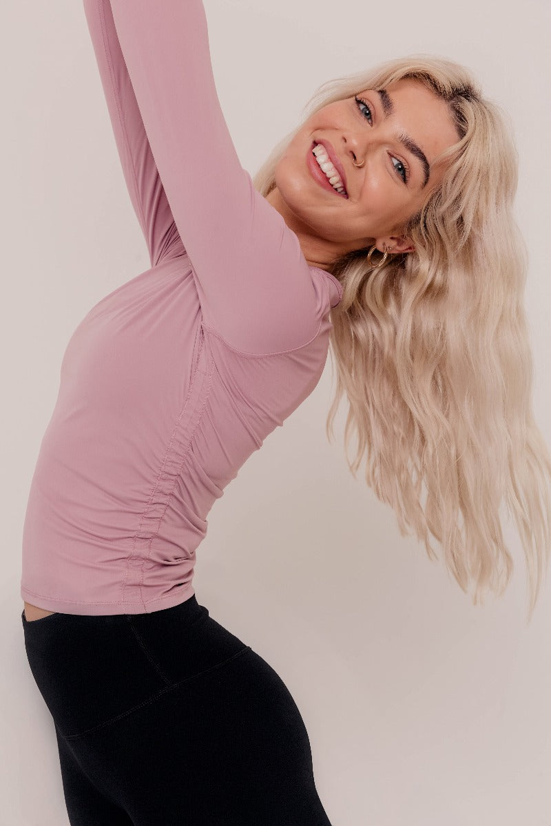 Stella Long Sleeve Top - Dusty Pink-Araa Active