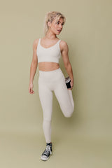 Tuscan High-Rise Leggings - Ivory White-Araa Active