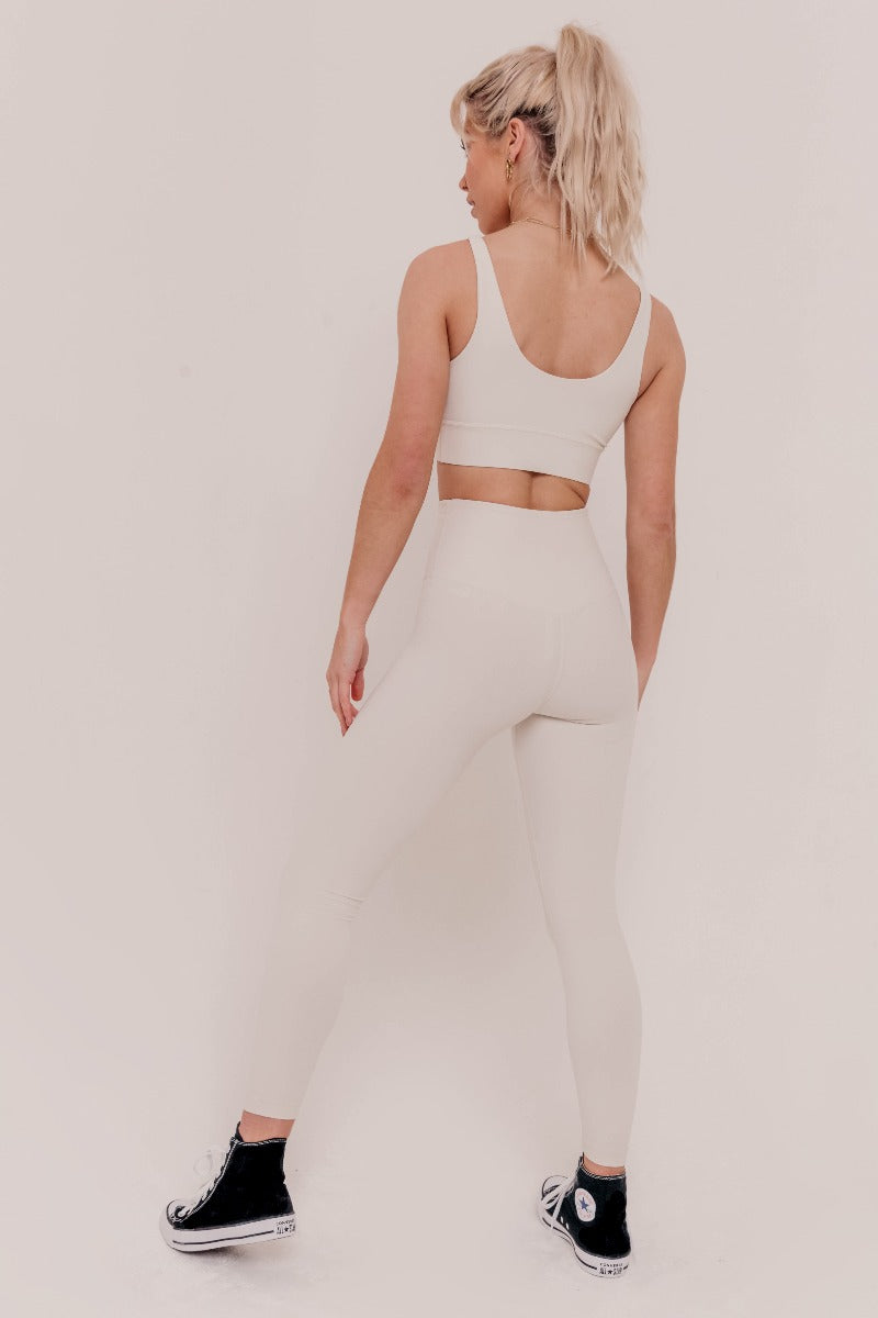 Tuscan High-Rise Leggings - Ivory White-Araa Active