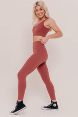 Tuscan High-Rise Leggings - Nude Brown-Araa Active