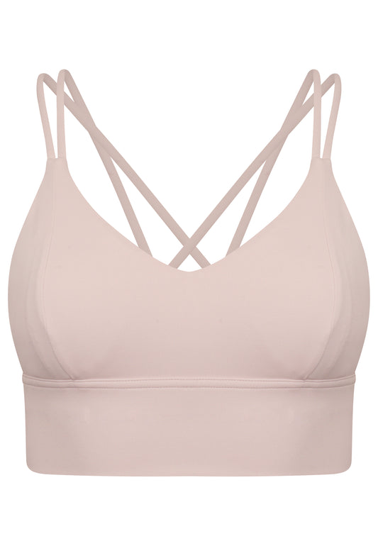 Oasis Strappy Sports Bra - Dusty Pink-Araa Active